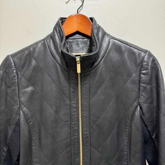 Badgley Mischka Eloise Leather Jacket Size Small Classic - Picture 3 of 16